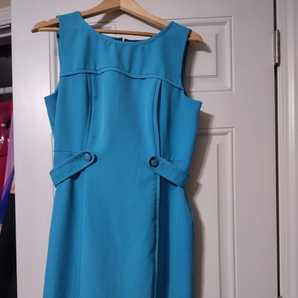 Turquoise Sheath Dress.